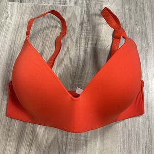 Victoria's Secret T Shirt Lightly Lined Wireless Bra Women's Orange Size 34DD